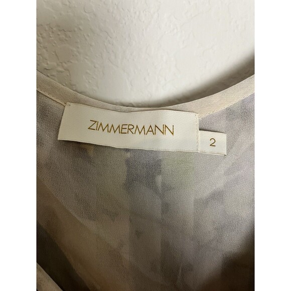 ZIMMERMANN NINETY-SIX PLEATED SLIP DRESS (2) Medium Floral Midi Spaghett… - Picture 5 of 8